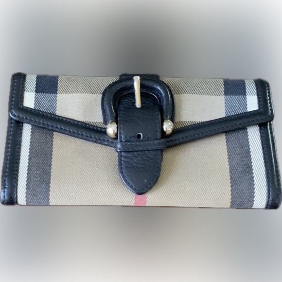 Burberry Nova Check Canvas/Leather Large Tri-Fold Wallet With COA - Picture 1 of 16